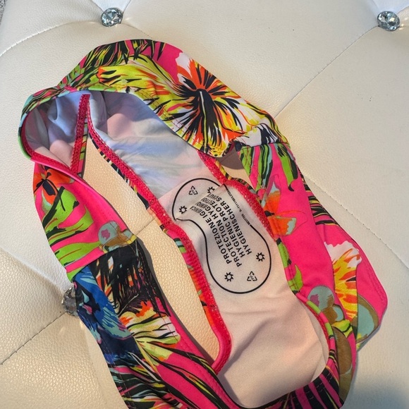 Tropical Floral Bandeau Tube Top High Waisted Bikini Size Small NWT New - Picture 7 of 12